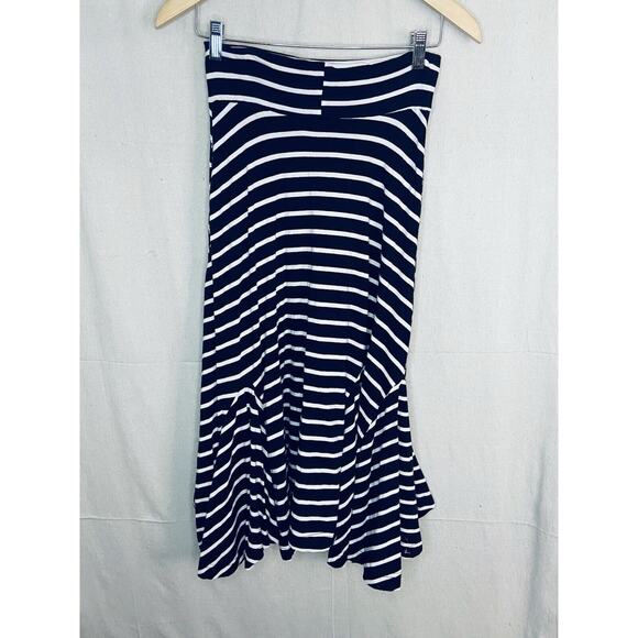 Effie’s Heart Two Piece Striped Skirt Set Women Medium Black White Asymmetrical - Picture 10 of 10